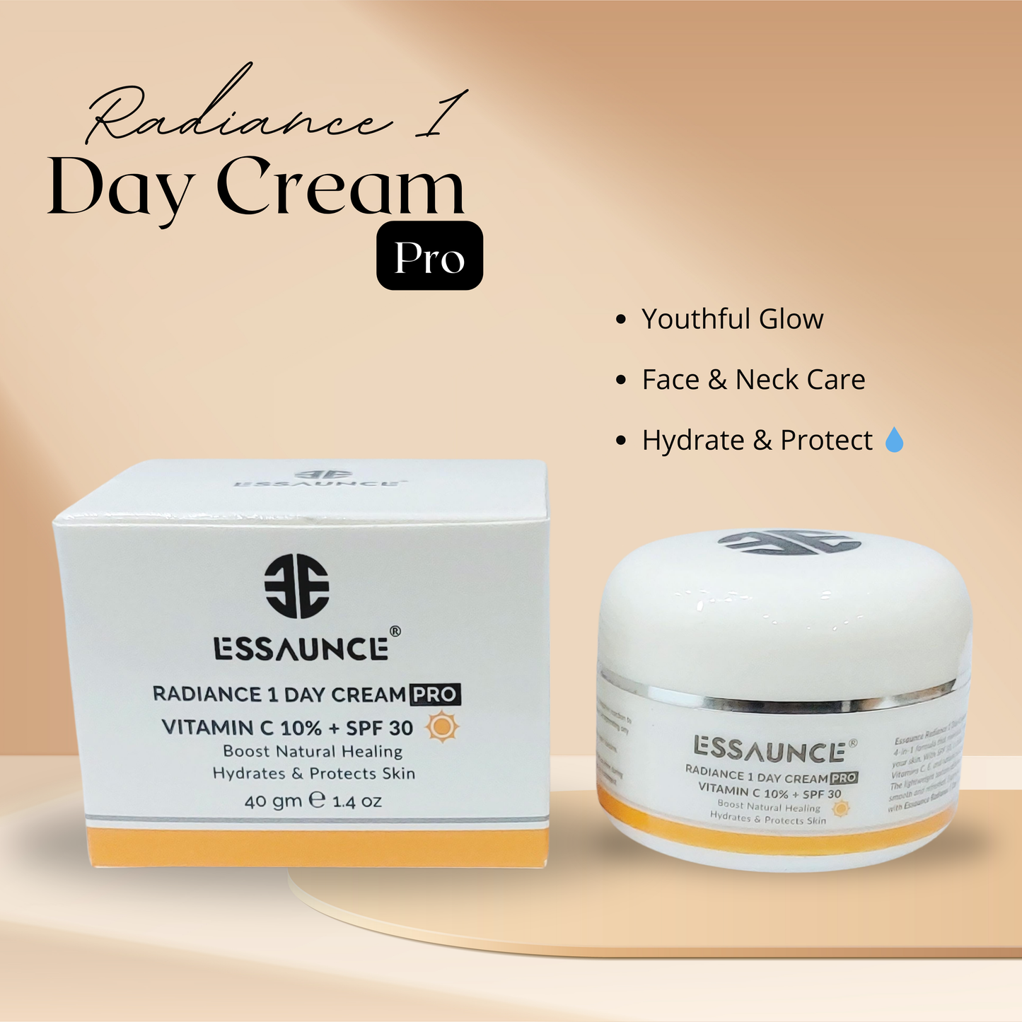 Radiance 1 Day Cream Pro 40 gm - Essaunce