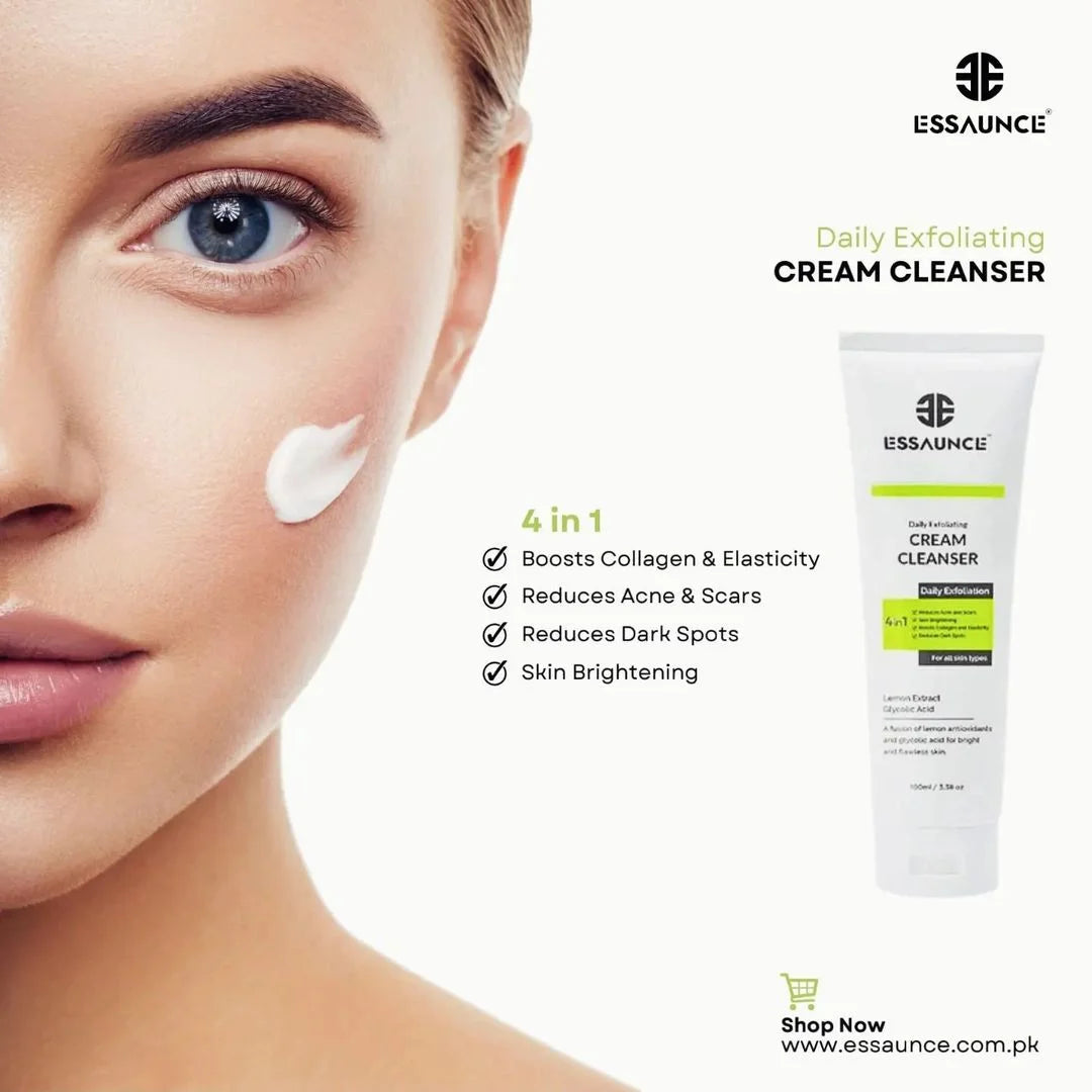 Gentle Exfoliating Cream Cleanser with Lemon Extract – 100ml | Essaunce UK
