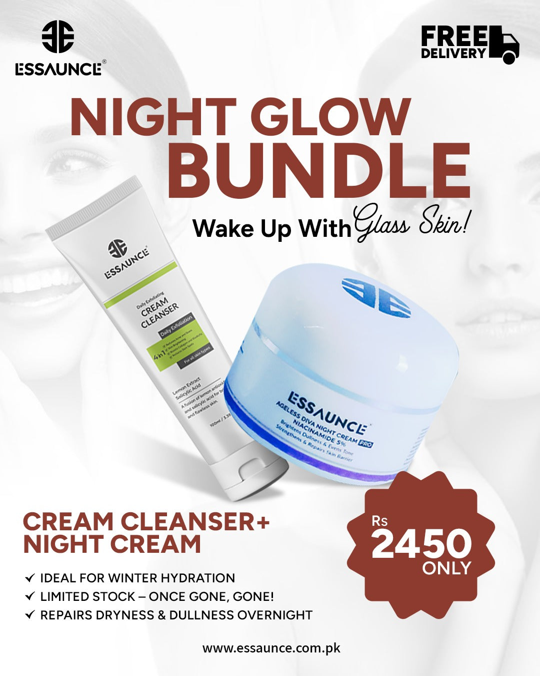Night Care Combo ( Buy Night Cream Get Cream Cleanser Free )