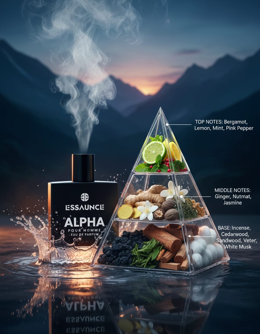 Essaunce Alpha Pour Homme – Eau De Parfum For Men | Long Lasting Citrus Woody Fragrance | 50 ML